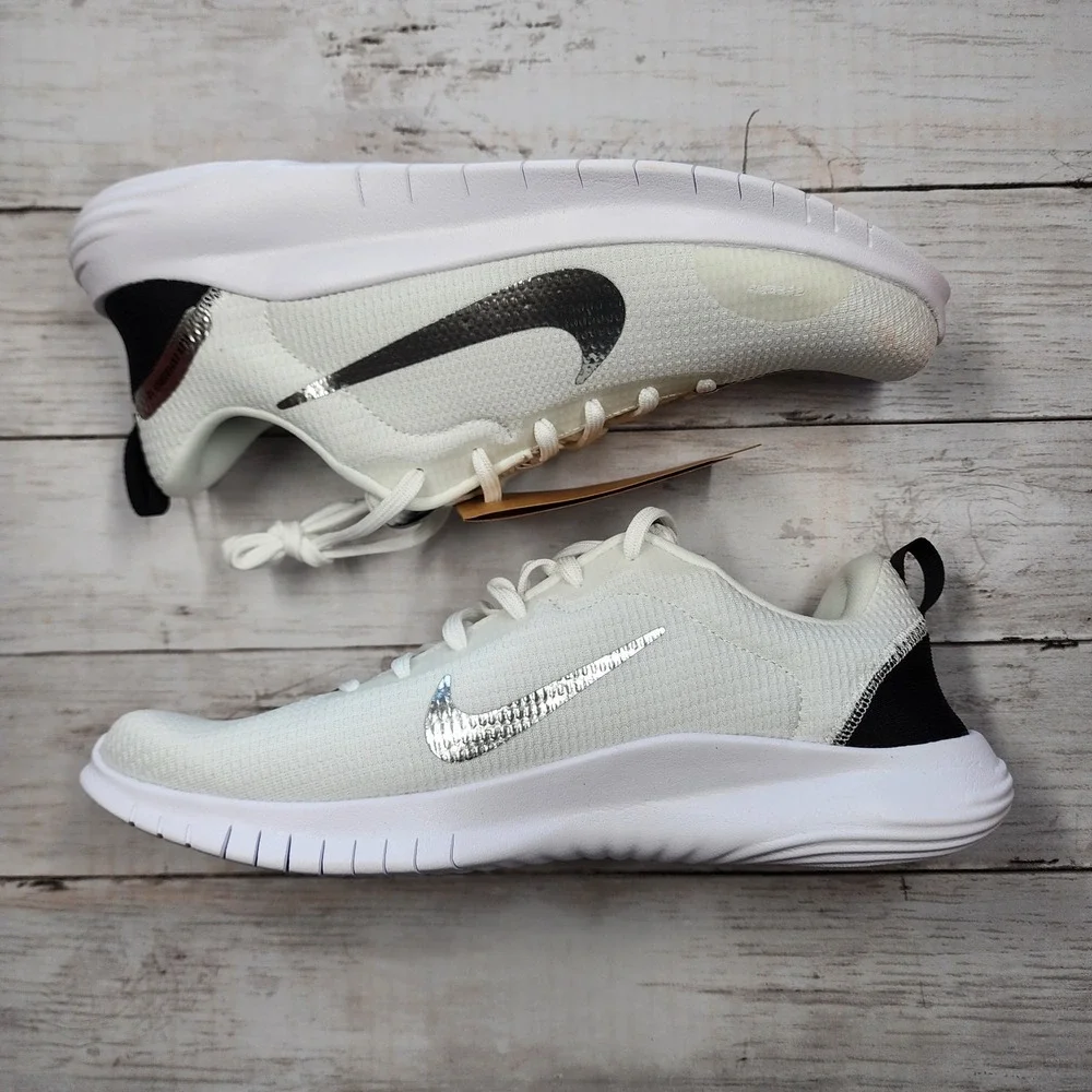 Sz 11 WMNS (M 9.5)‎ NIKE Flex Experience RN 12 PRM White Silver FZ2114-100 NoLid